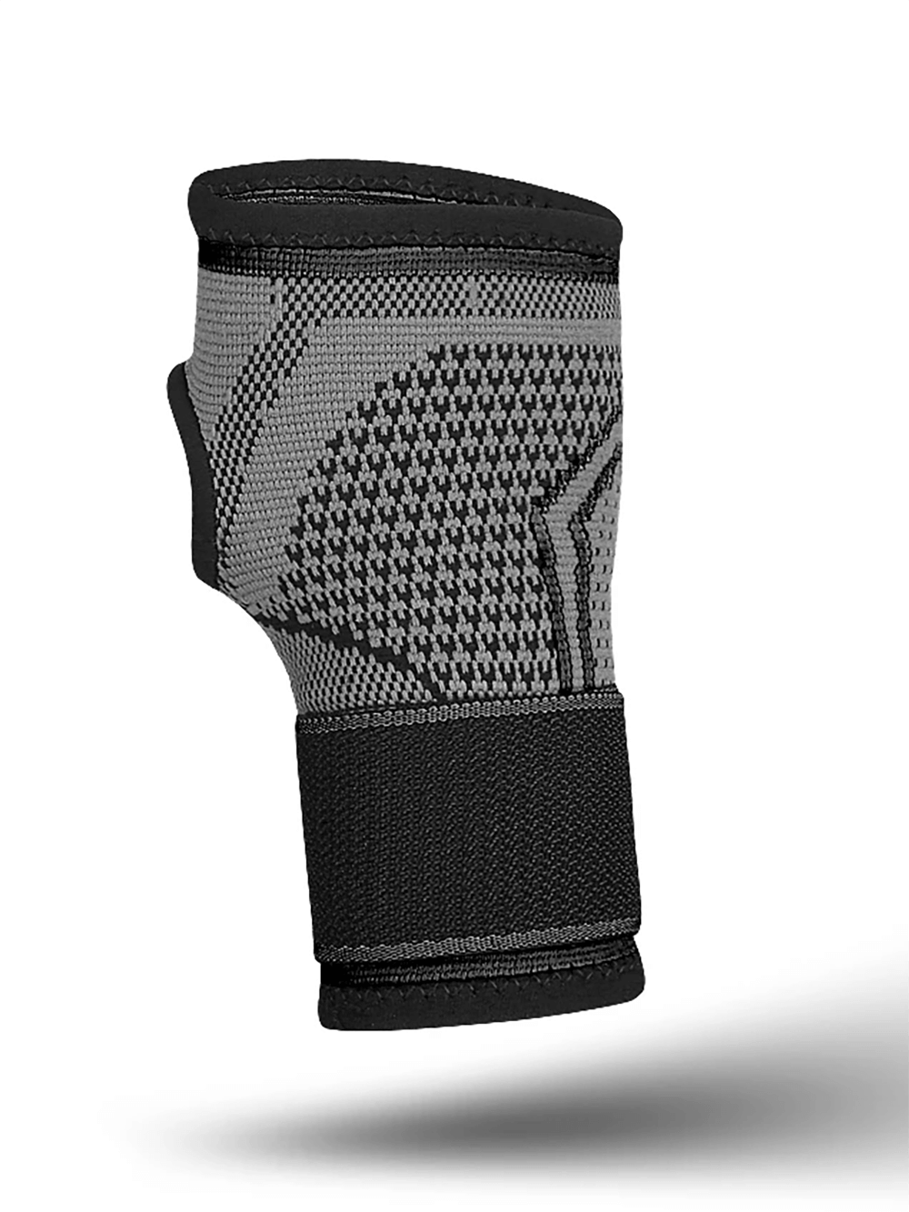 Adjustable knitting wrist support bandage for sports, providing stability and reducing strain. Ideal for gym and everyday use.