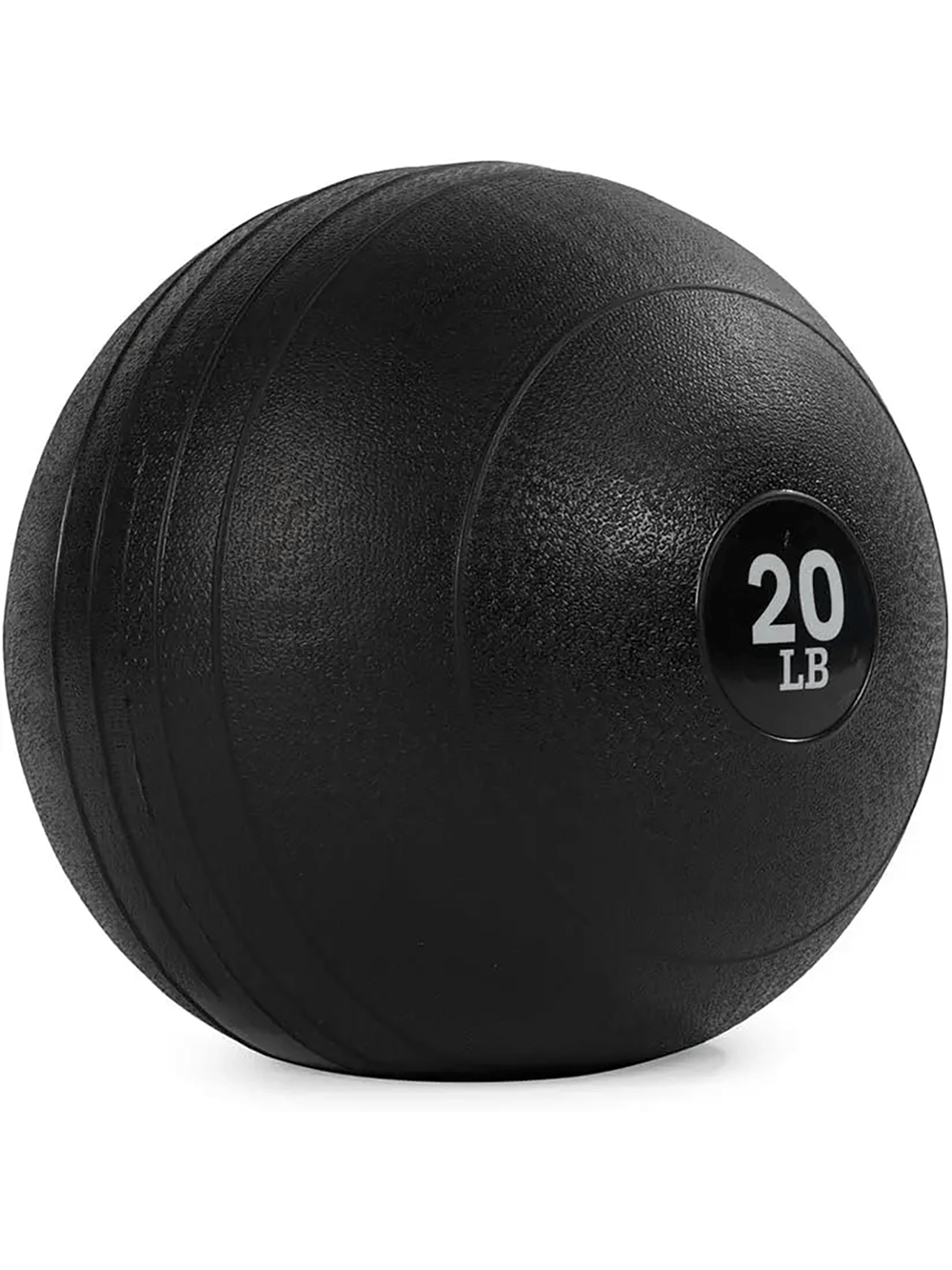 20 LB Rubber Slam Ball for strength training, featuring a textured surface for secure grip and minimal bounce, ideal for power workouts.