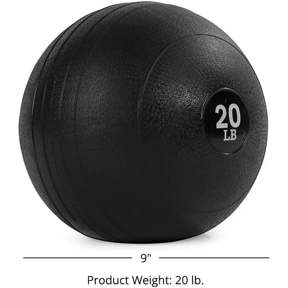20 LB slam ball for power training, textured surface, absorbs impact, minimal bounce, ideal for strength and conditioning, 9-inch.