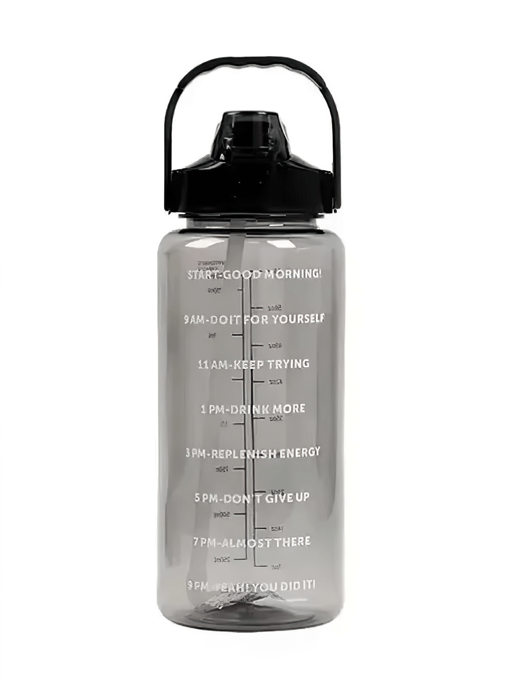 2L stylish sports water bottle with straw, eco-friendly design, portable handle, motivational time markers for easy hydration tracking.