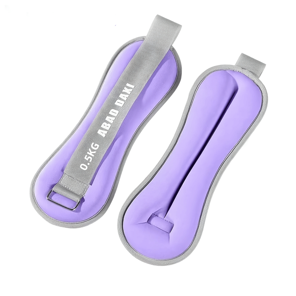 Adjustable ankle and wrist weights for yoga, purple with hook-and-loop closure, 2 pieces, enhance strength and endurance, model SF2901.