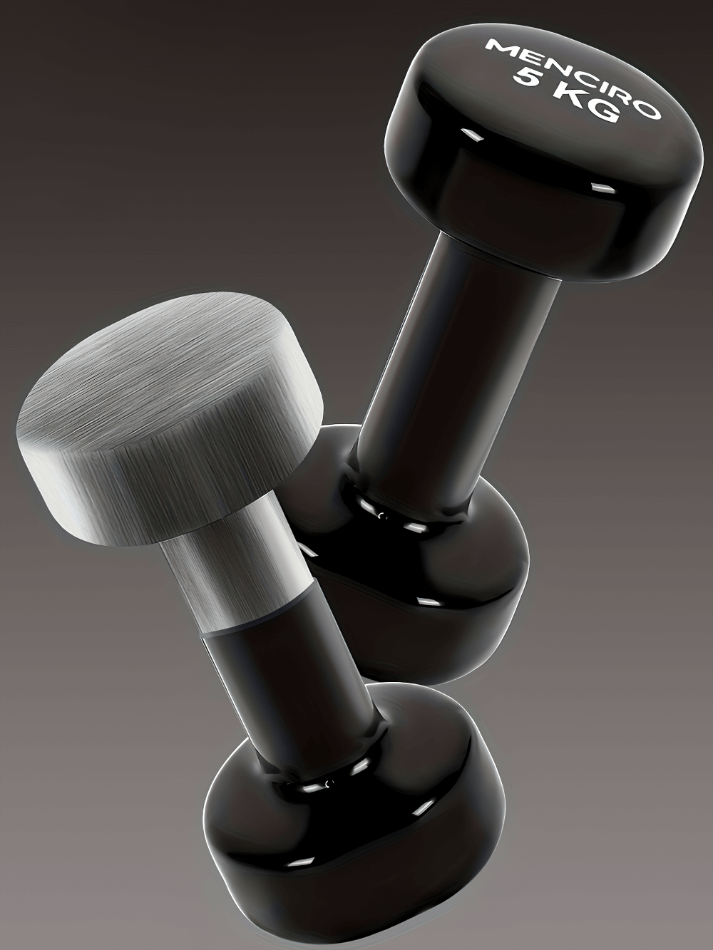 Black iron dumbbells 5kg for strength training, sleek design, durable, non-slip, perfect for home or gym workouts, SF2947.