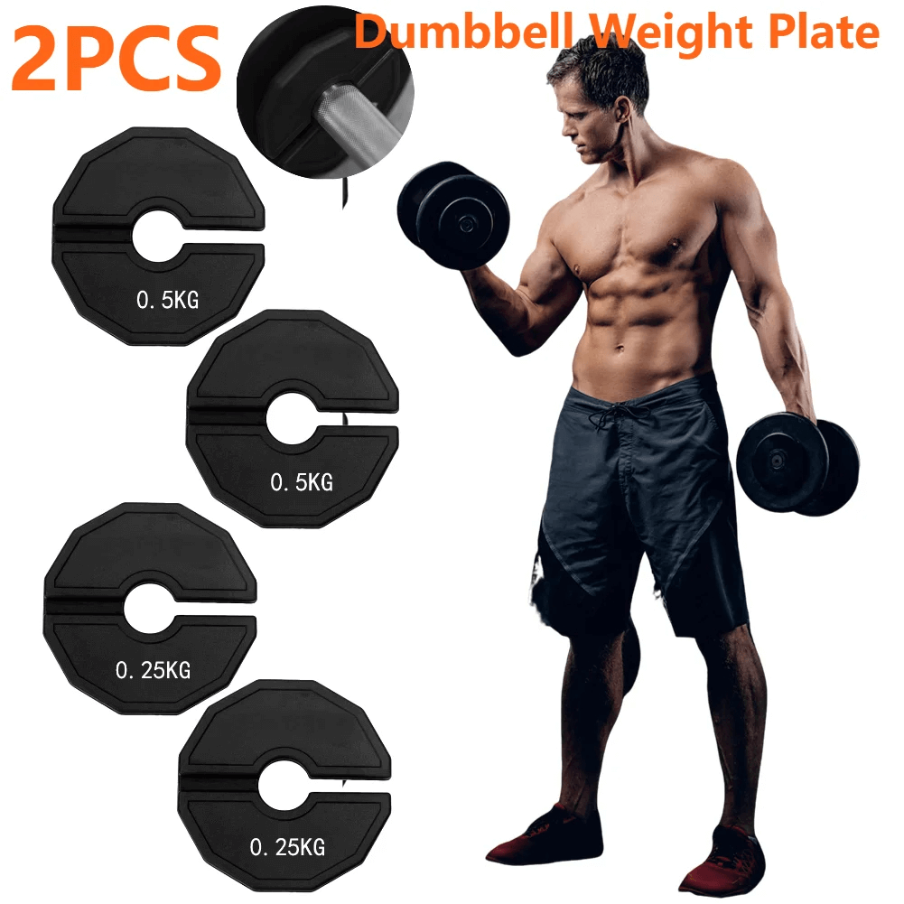 Man lifting dumbbell with 2PCS mini weight plates, 0.25kg & 0.5kg, durable rubber-coated, perfect for strength training - SF3396