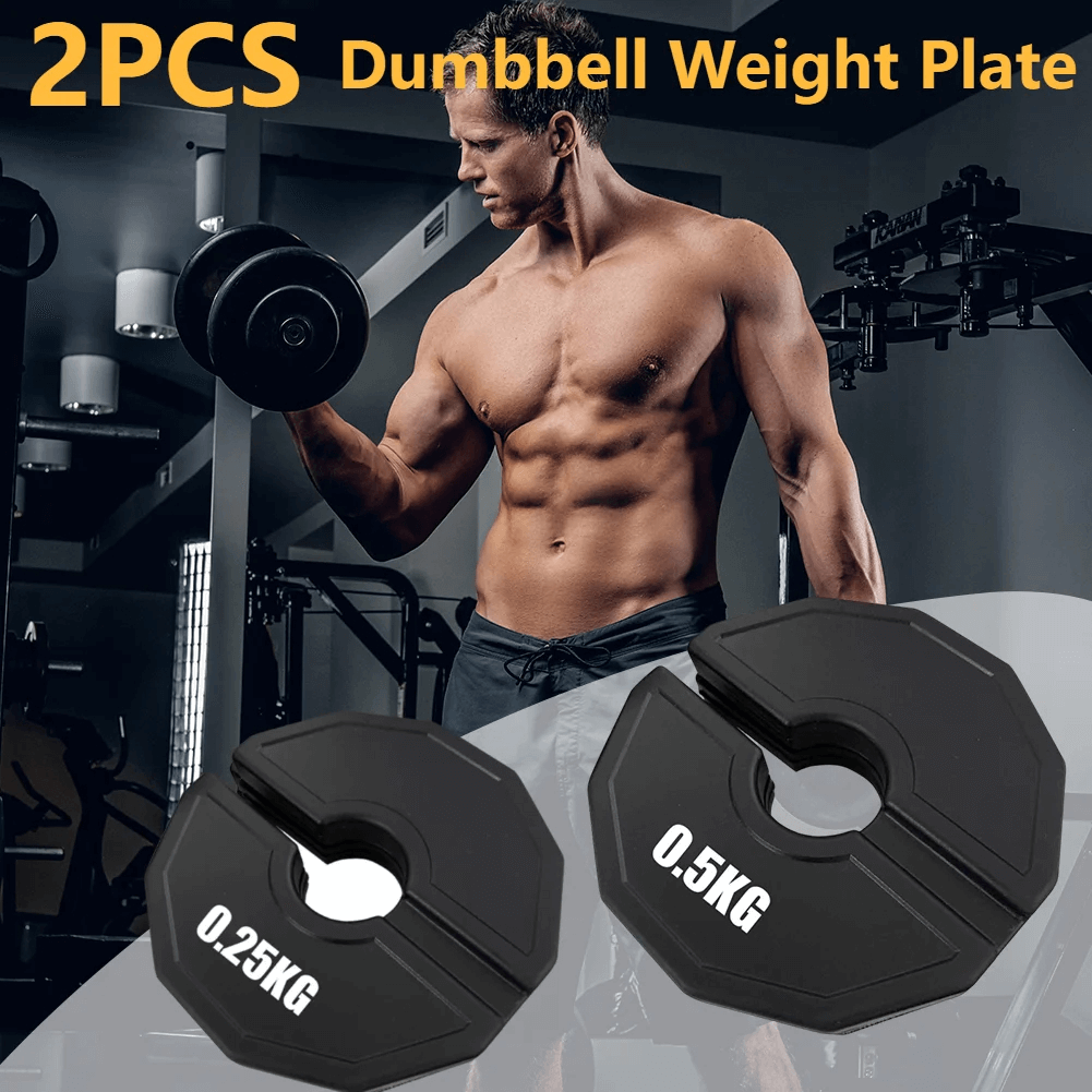Color-coded 0.25kg and 0.5kg weight plates for precise barbell workouts and strength training. Durable and easy to handle.