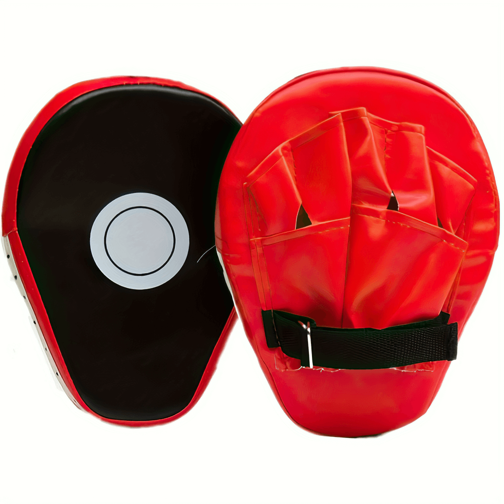 2pcs durable boxing focus pads SF2700 for martial arts training with secure grip and foam padding, red PU leather design.