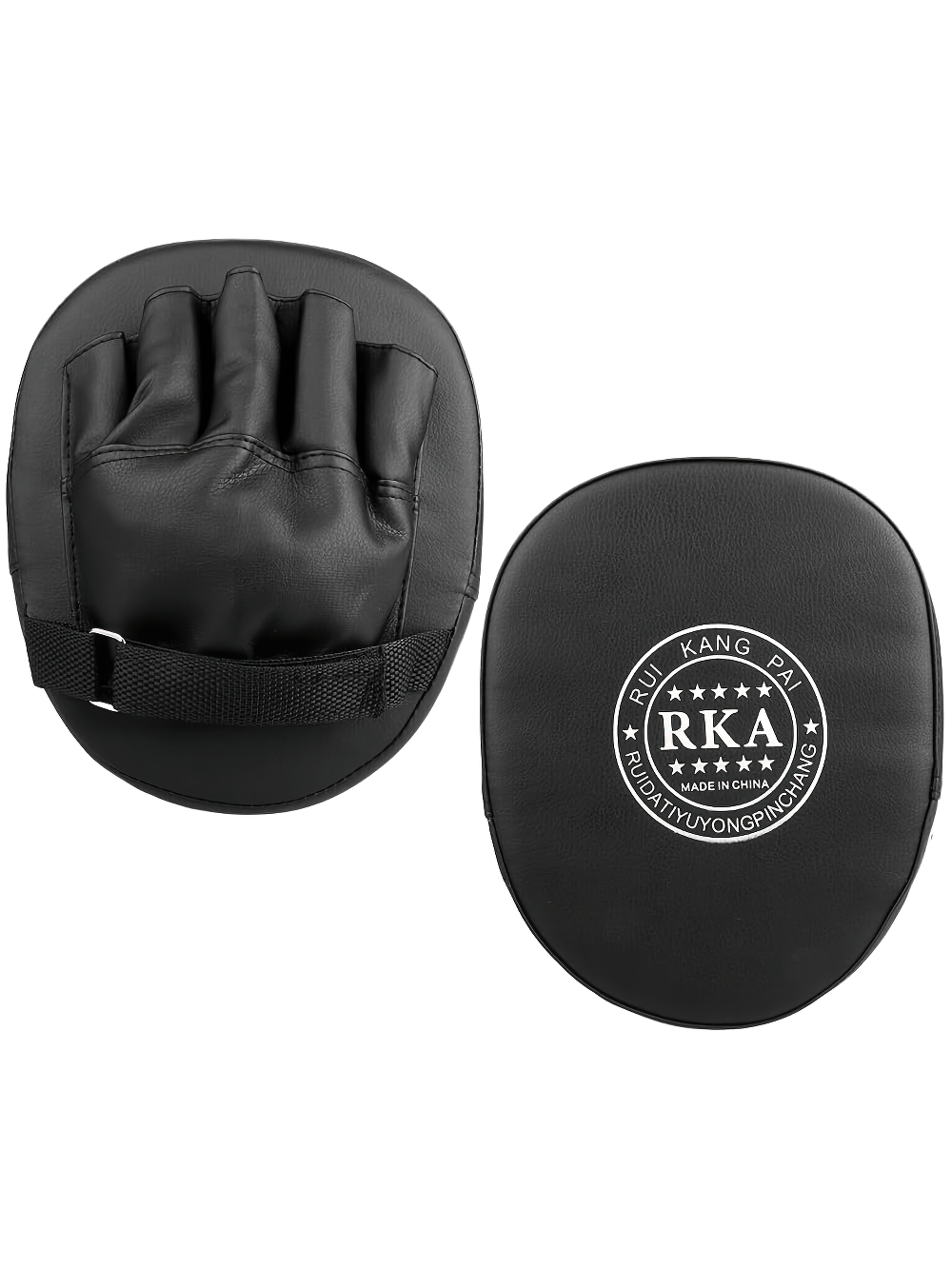 Black boxing pads with Velcro SF2702, designed for fitness training, offering durability, precision, and impact absorption.