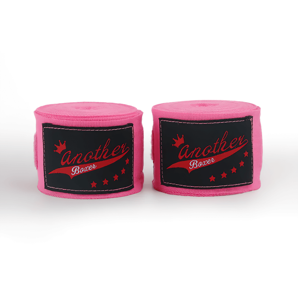 Bright pink boxing wrist wraps for MMA, Muay Thai, and kickboxing; 3M length; ideal for joint stabilization during combat training.