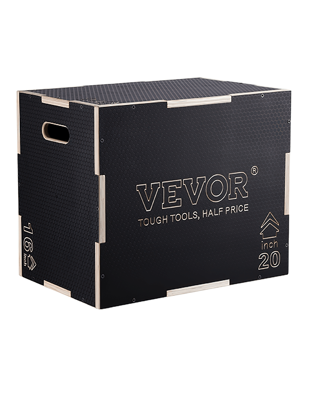 3-in-1 Plyometric Jump Box for home gym training, featuring three height settings for strength and conditioning exercises.