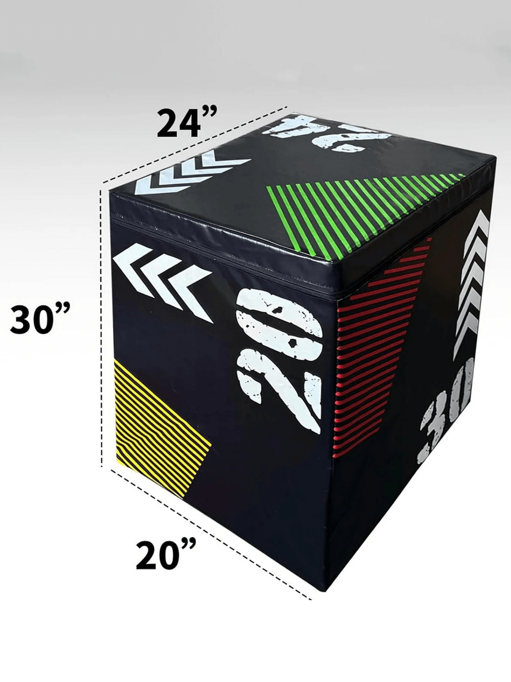 3-in-1 rotatable plyometric box with dimensions 20x24x30 inches, perfect for box jumps and cross-training workouts. SF3205 model.