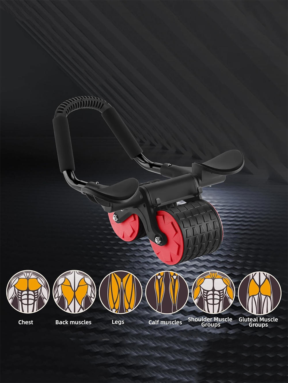 360° Rotating Ab Roller Wheel Board SF3262 with ergonomic handles, ideal for core workouts and muscle strengthening at home.