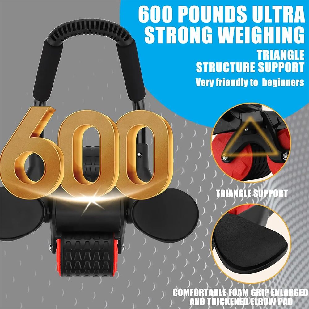 360° Rotating Ab Roller Wheel Board with 600 lb support, triangle structure, and ergonomic design for effective core workouts.