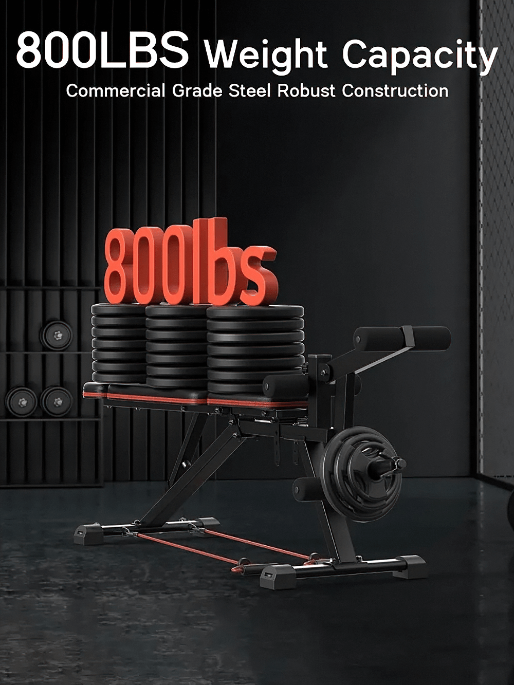 4 in 1 Adjustable Weight Bench for Core Training - SF3458 with 800lbs capacity; ideal for home gyms, strength training, and versatility.
