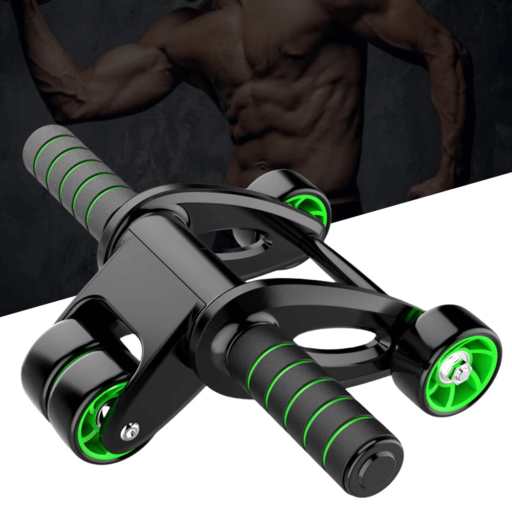 4-Wheel Foldable Ab Roller SF3221 for core training, featuring ergonomic handles and stability wheels, ideal for home and office workouts.