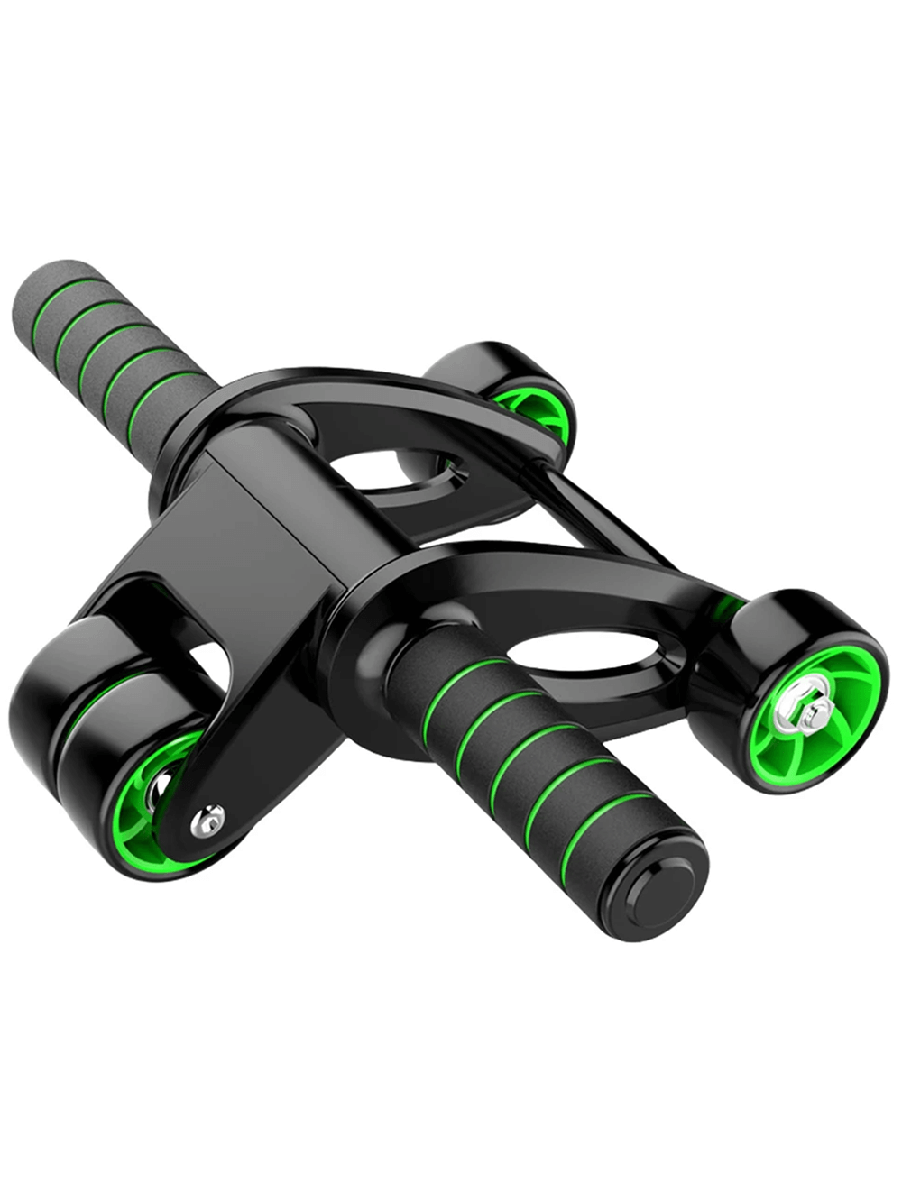 4-Wheel Foldable Ab Roller SF3221 with green accents, perfect for stable home and office fitness core workouts.