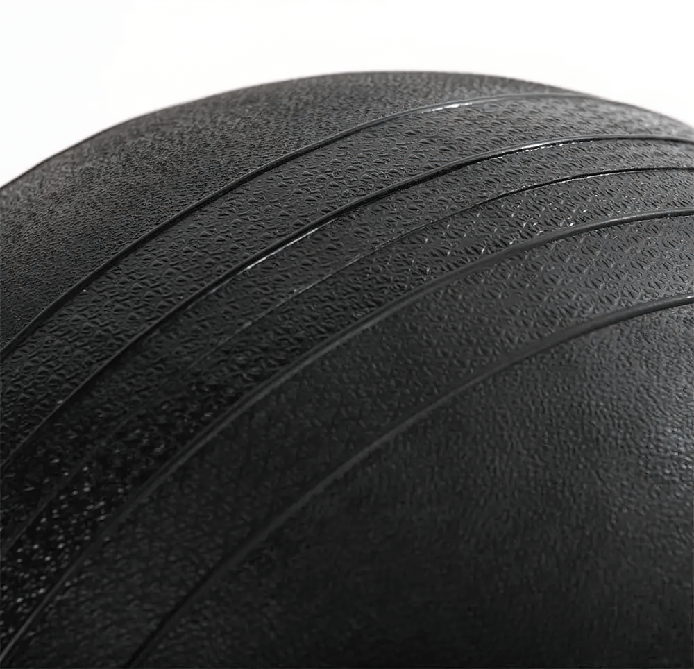 Close-up of a 45LB slam ball with a textured surface, ideal for high-intensity strength and conditioning workouts.