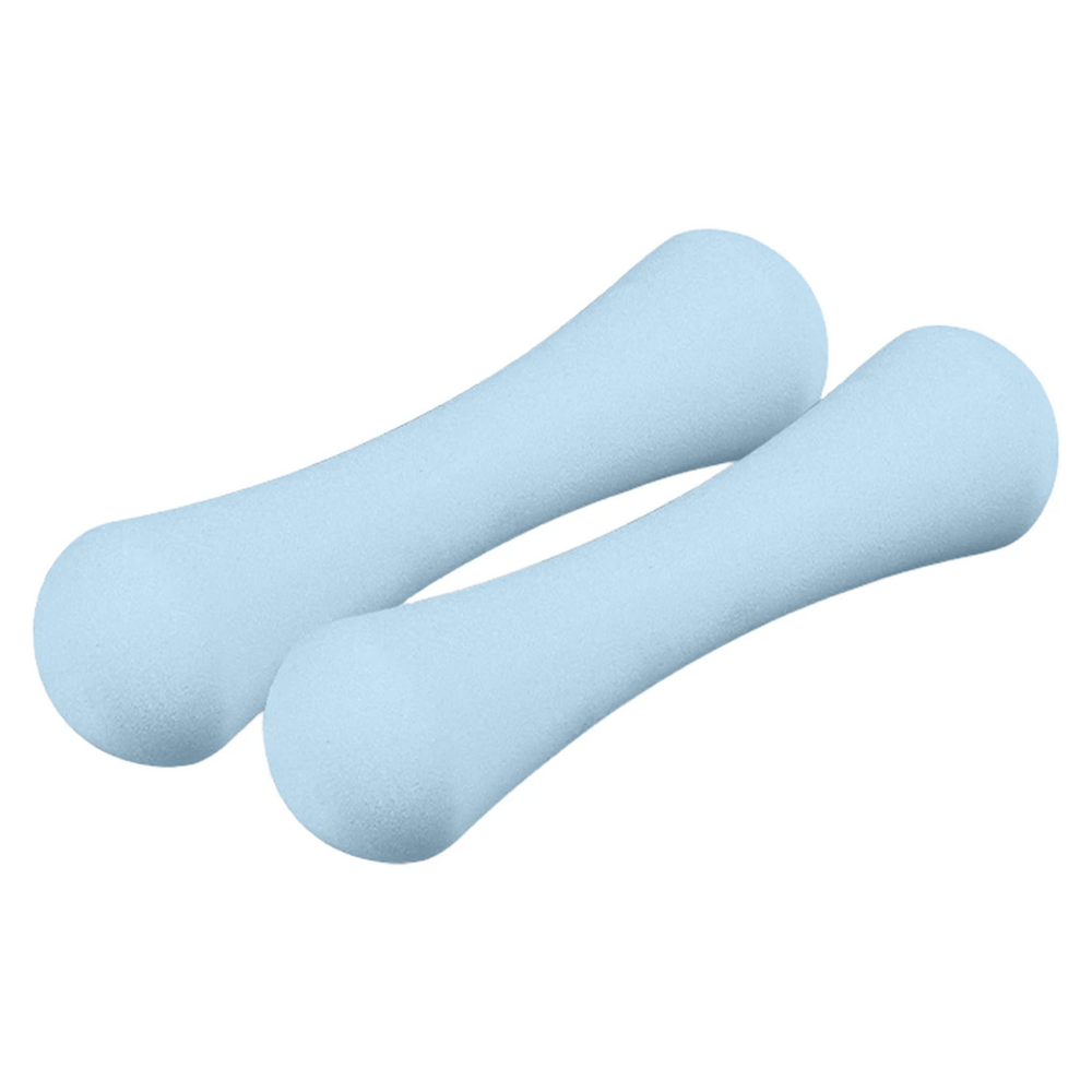 Light blue 500g dumbbells for yoga, muscle fitness, and rehab training with ergonomic grip, model SF3370.