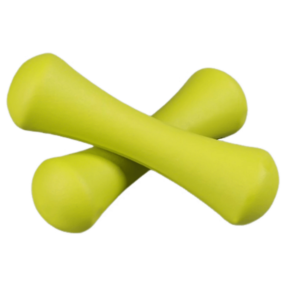 Lightweight 500g cast iron dumbbells for yoga, boxing, and rehabilitation training with ergonomic grip in a vibrant green color.