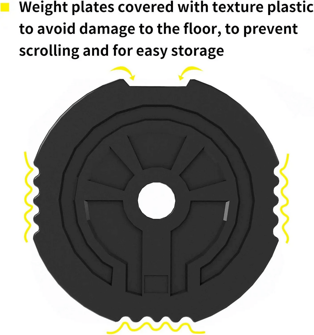 Durable textured plate of the 55LB adjustable dumbbell and barbell set with spin-lock design for home gym workouts.