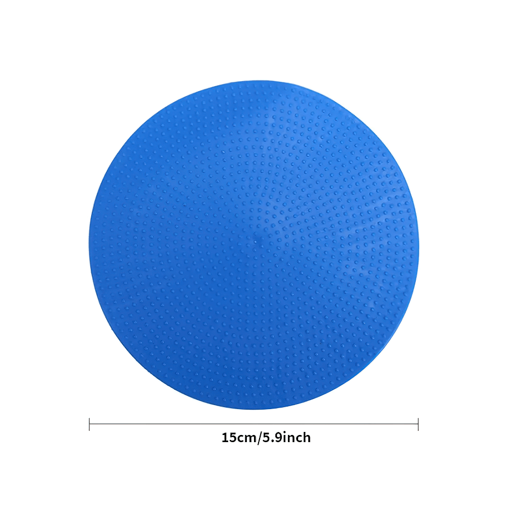 Blue 15cm non-slip soccer training marker mat for agility drills.
