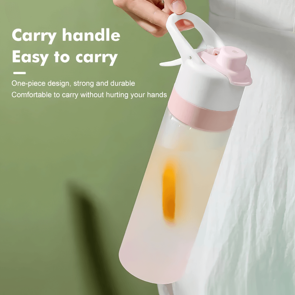 650ml Spray Water Bottle for Outdoor Activities - SF3492 with carrying handle, BPA-free, leakproof, for fitness, hiking, travel.