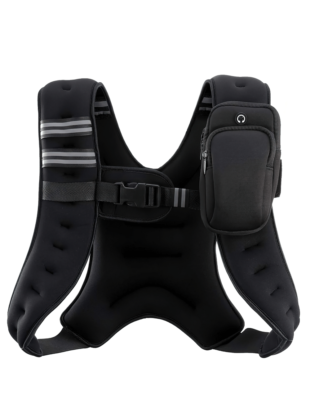6lb/8lb Weighted Vest for Running Training - SF3432 with phone pocket, reflective strips, and adjustable buckle shown at the front.