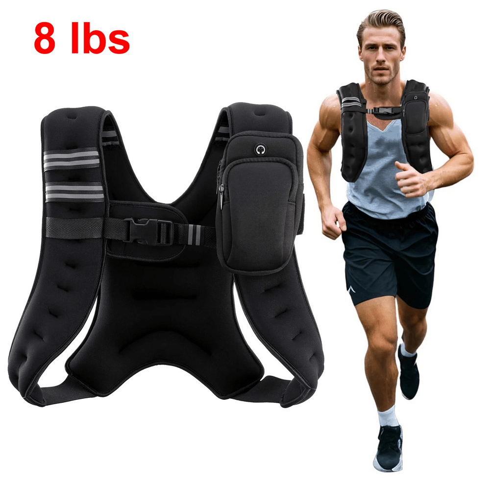 8lb Weighted Vest for Running Training - SF3432 with phone pocket and adjustable straps