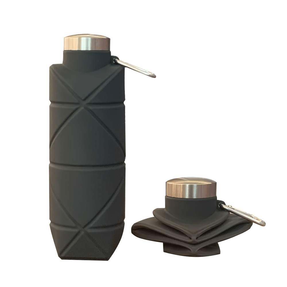700ml Foldable Silicone Water Bottle for Outdoor - SF3503 featuring a collapsible design and carabiner clip, ideal for hiking and travel.