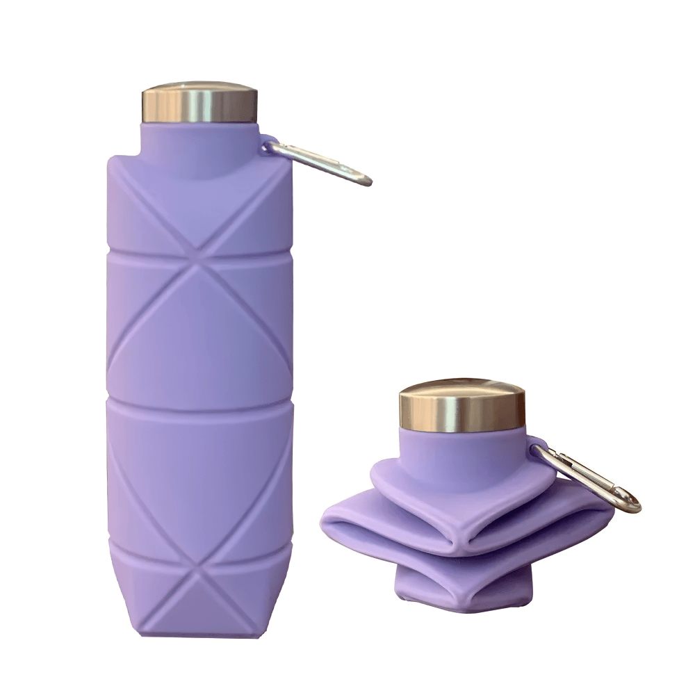 700ml Foldable Silicone Water Bottle for Outdoor - SF3503, collapsible design with carabiner clip, perfect for sports and travel.