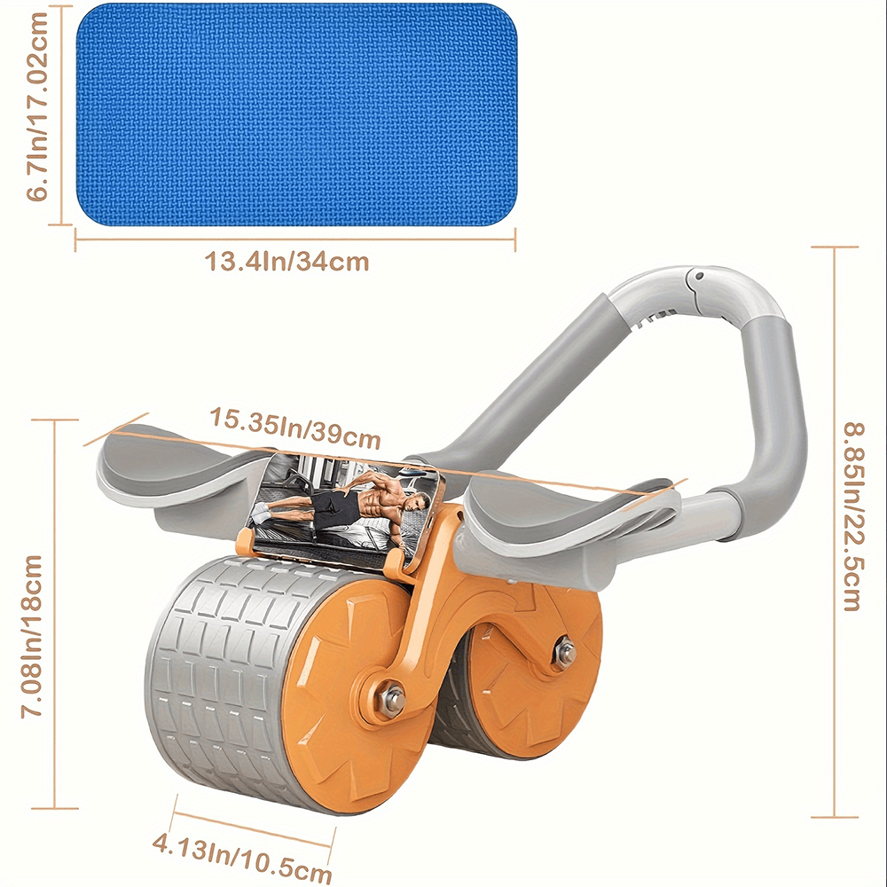 Ab Roller Wheel SF2809 with return assist and dimensions, ideal for core training and home workouts.