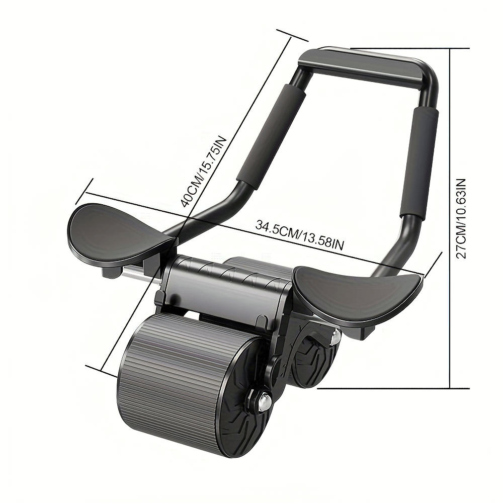 Ab Roller SF2808 with triangular stability, wide wheels, ergonomic elbow support, and automatic rebound for core training.