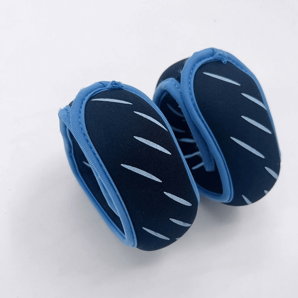 Blue adjustable ankle and wrist weights for exercise, SF3360 model, 1kg per pair, perfect for running, yoga, and strength training.