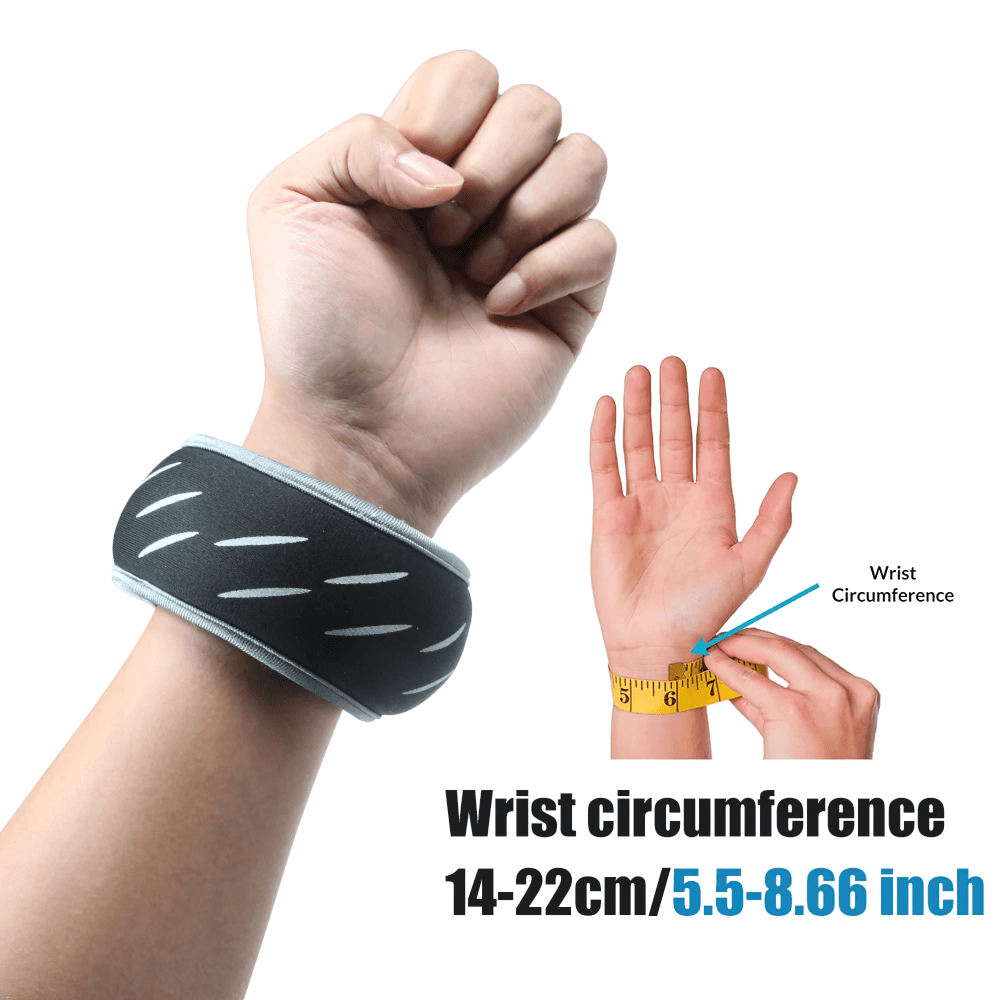 Adjustable silicone wrist weight with wrist circumference measurement, ideal for enhancing workouts and fitness training.