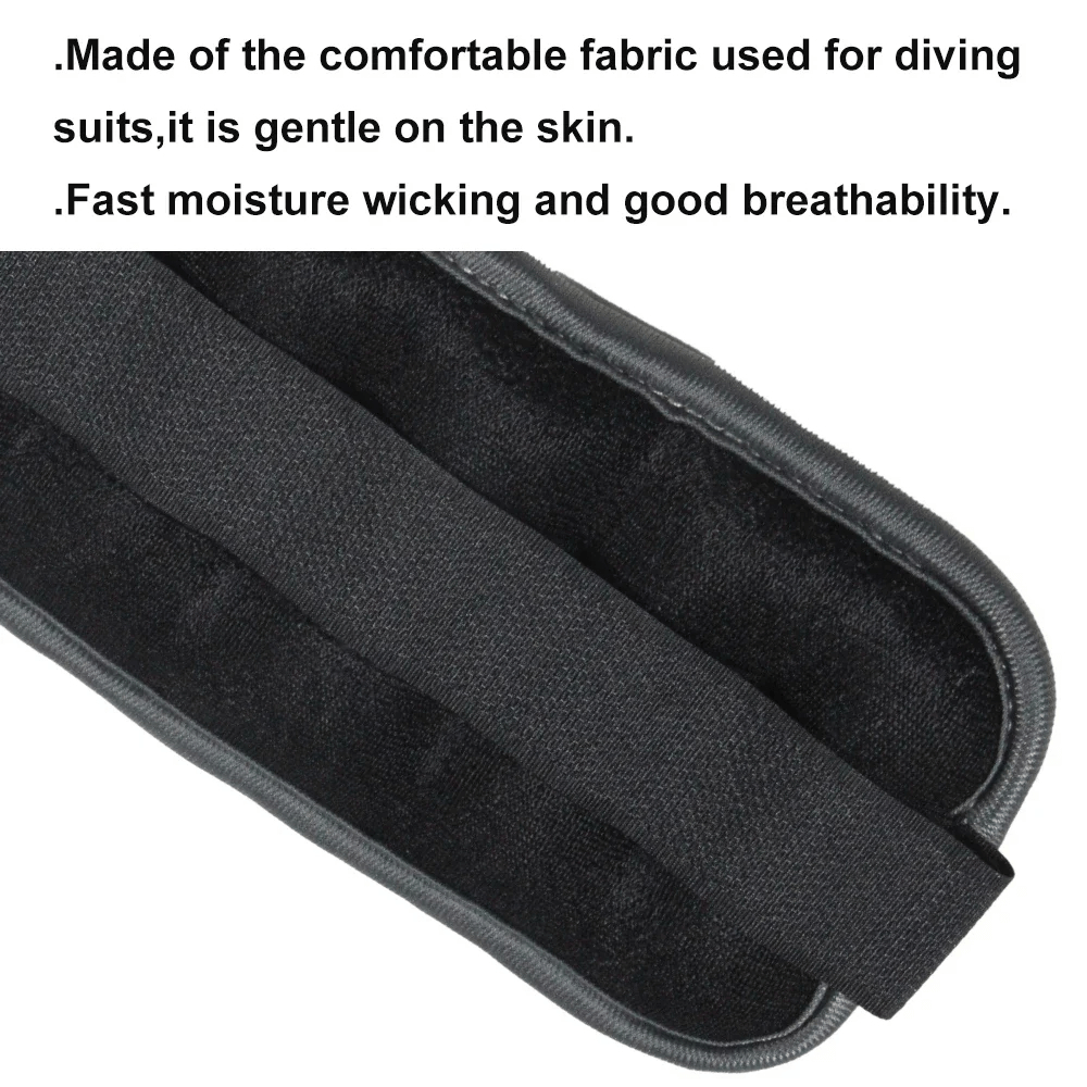 Black adjustable ankle weight with durable strap and breathable material ideal for yoga and strength training, 2LB set.