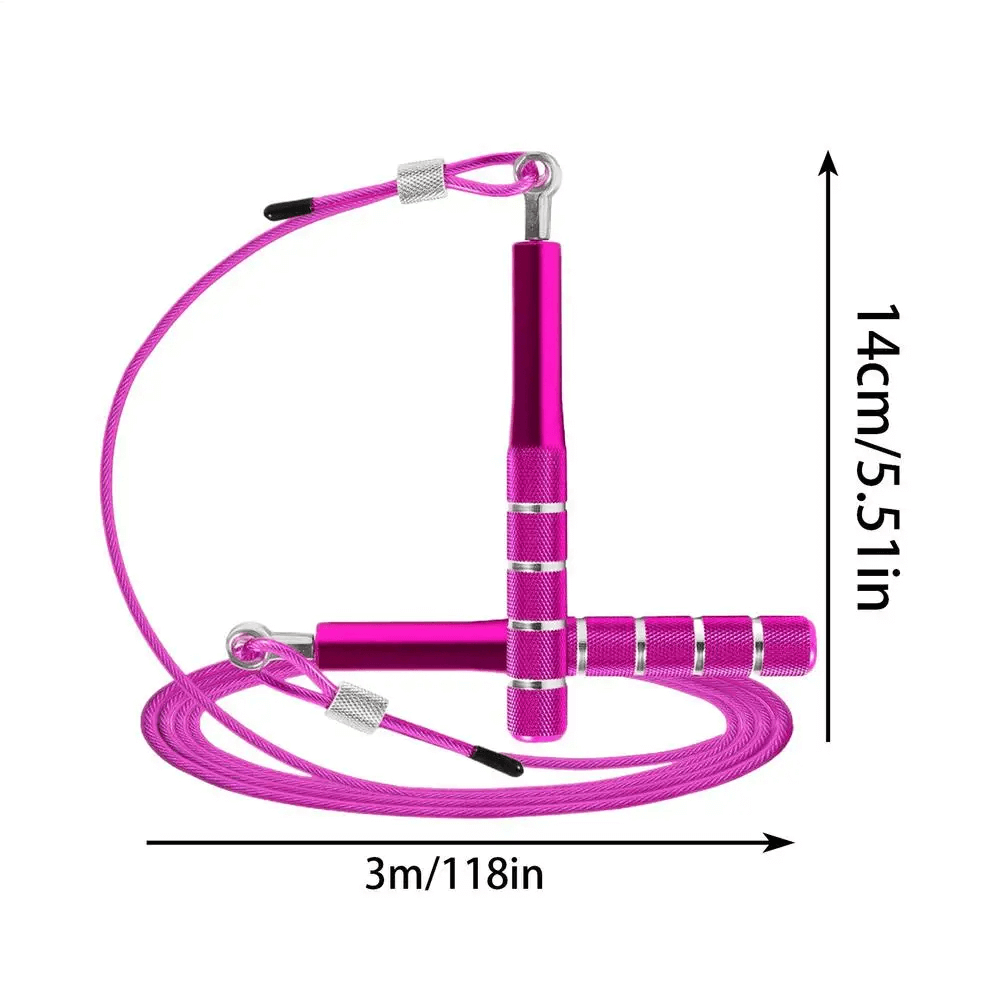Tangle-Free Adjustable Speed Jump Rope with Pink Aluminum Handles, Ideal for Cardio and Fitness Training, 118-inch Cable Length