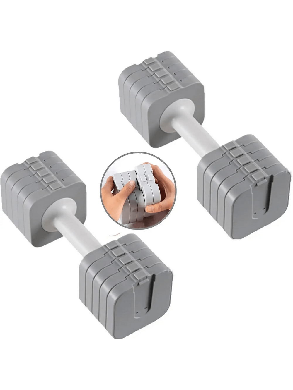 Adjustable dumbbell pair SF3368 with quick-change system for home strength training; compact and versatile fitness equipment.