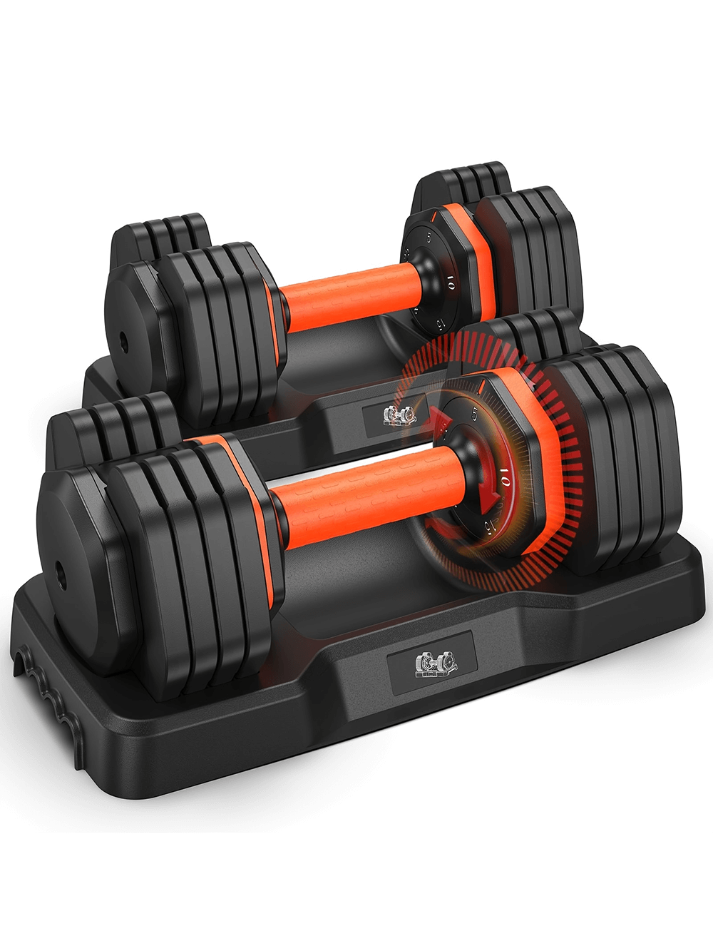 Adjustable Dumbbell Set SF2918 with quick-adjust dial for home gym strength training, multi-function as barbell, kettlebell, and more.