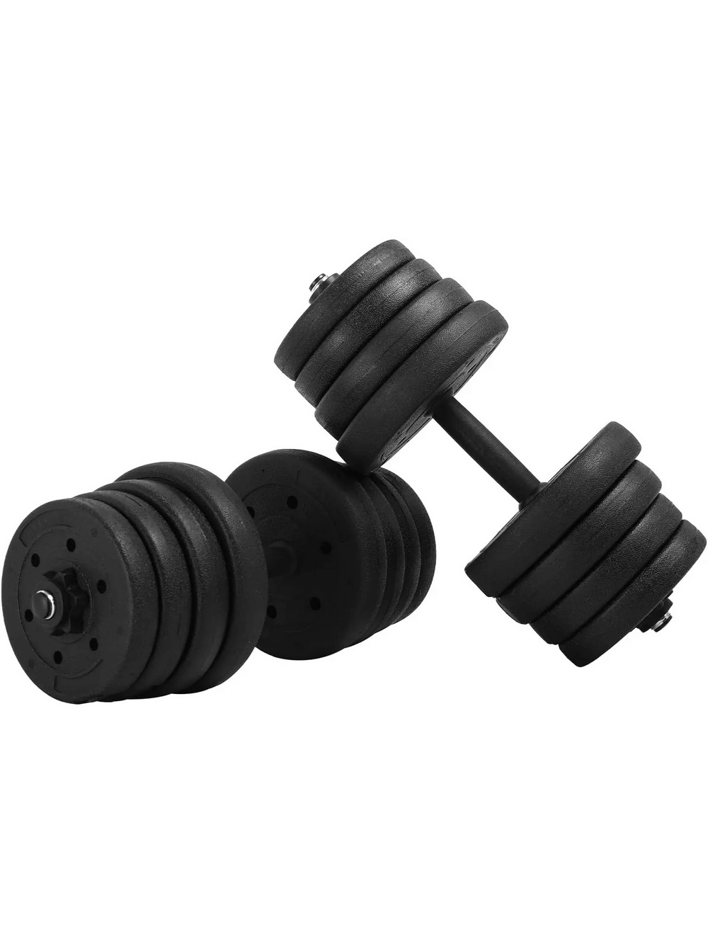 Adjustable Dumbbell Set SF3379 with anti-slip chrome handle, perfect for customizable strength training and stability.