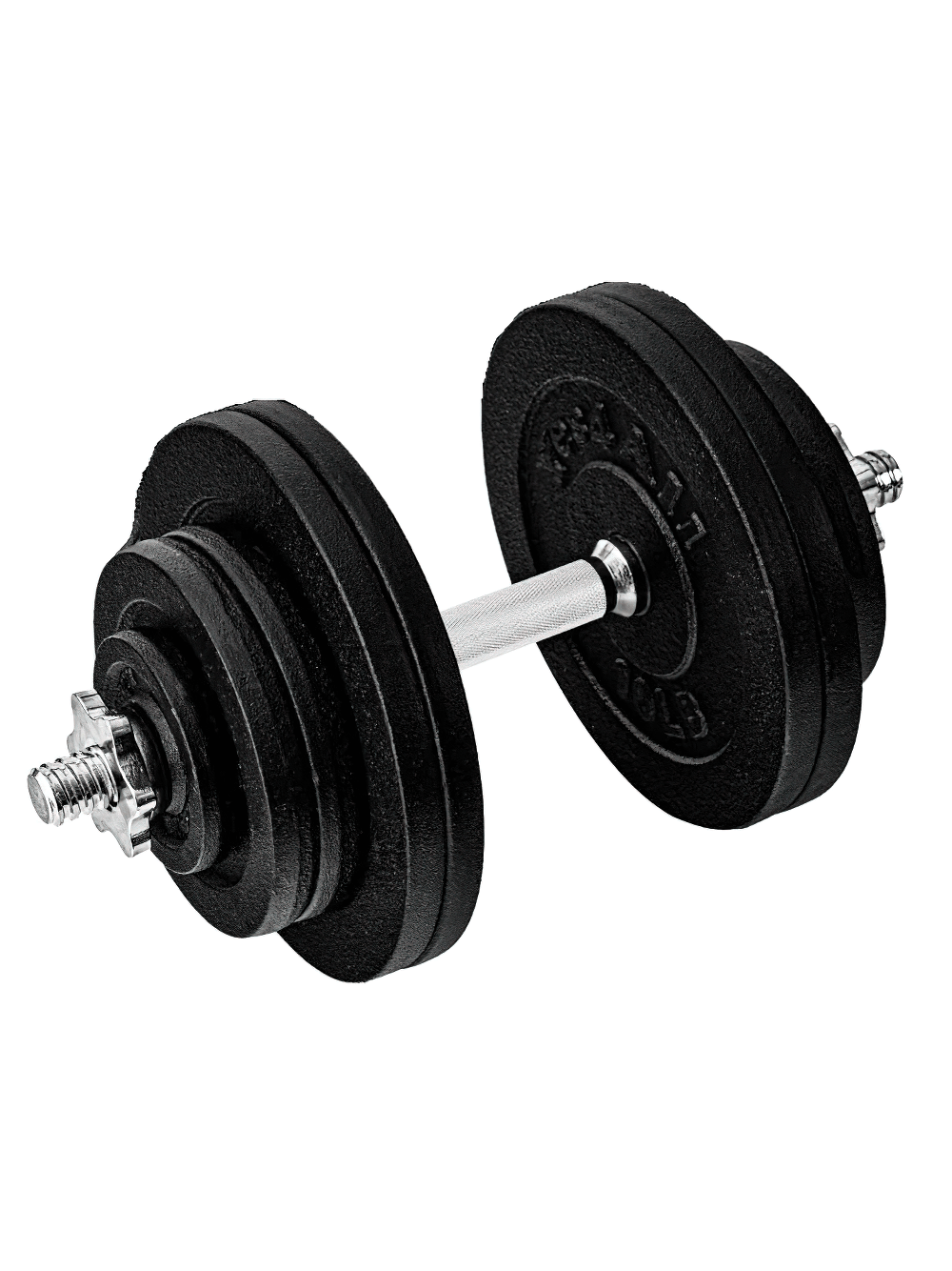 Adjustable Dumbbell with Weight Plates SF3371 for home gyms and strength training, featuring durable cast iron and non-slip grip handle.