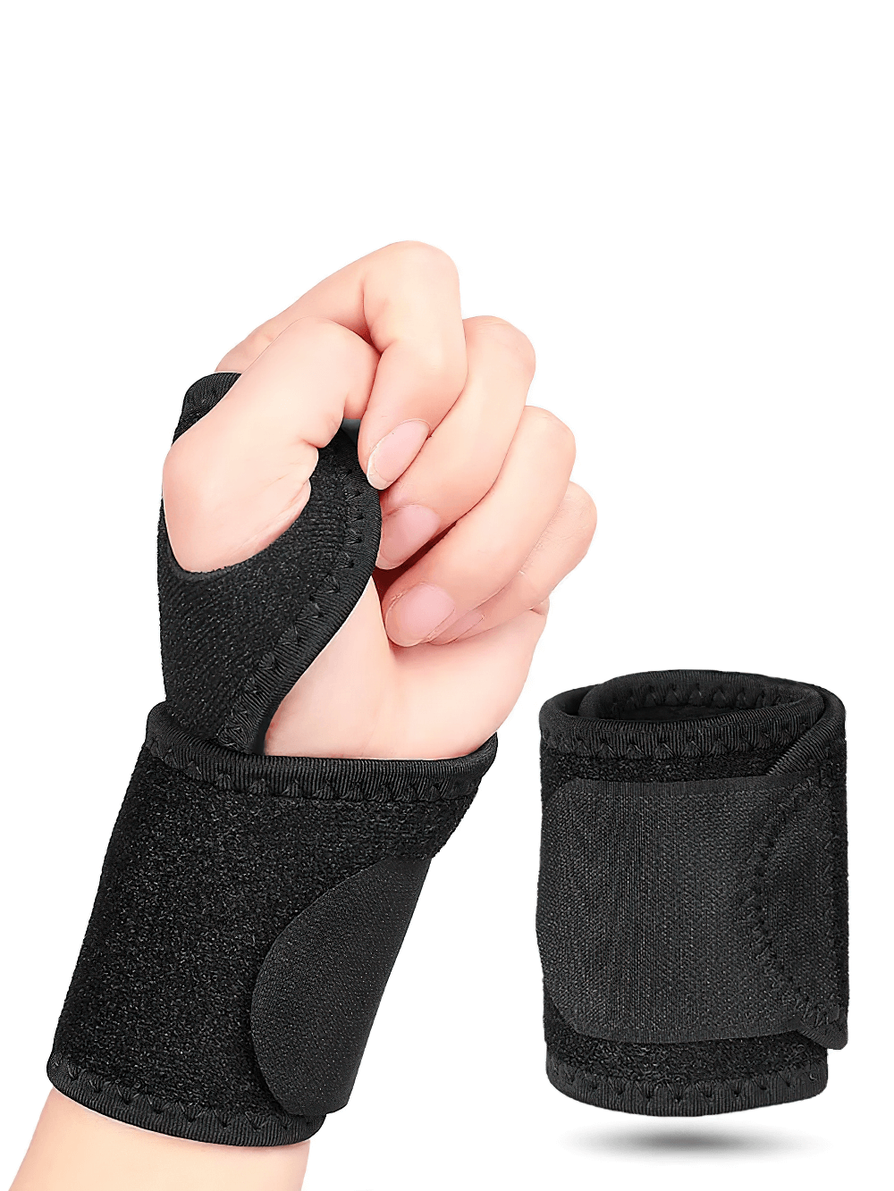 Adjustable gym wrist support brace for fitness, carpal tunnel protection, durable 3M boxing bandages for MMA and combat sports.