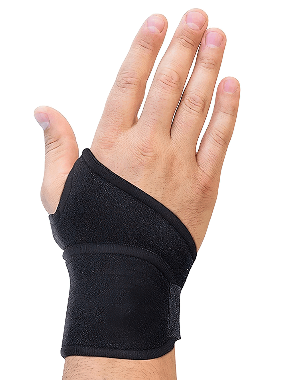 Adjustable gym wrist support brace SF3158 on hand, perfect for fitness, carpal tunnel relief, and combat sports training.