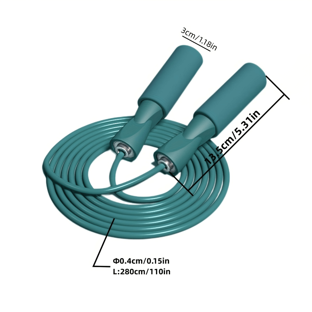 Adjustable Length Steel Wire Jump Rope SF2761, lightweight and durable for fitness, cardio, and speed training, teal color.