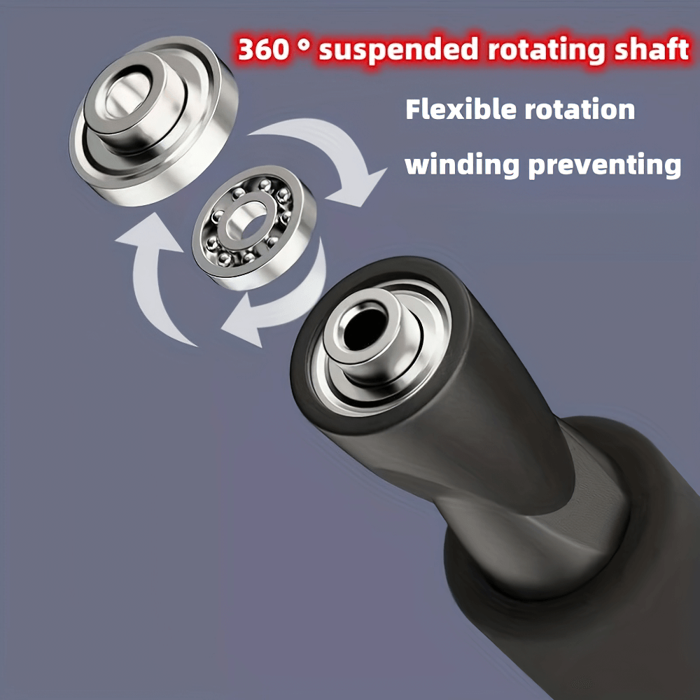 360° suspended rotating shaft with flexible rotation and winding prevention design.