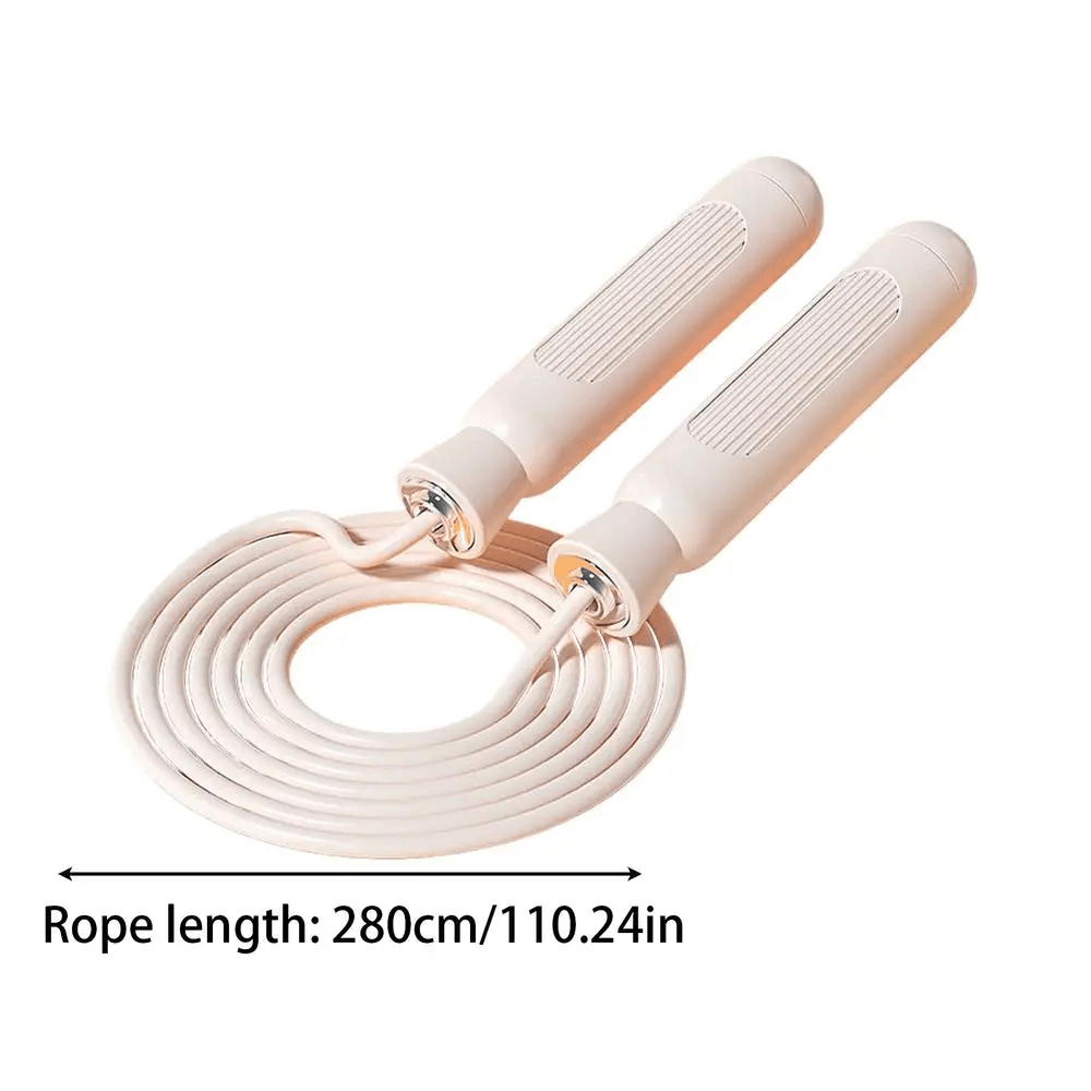 Adjustable skipping rope with non-slip handles, 280cm length, perfect for cardio and endurance training.