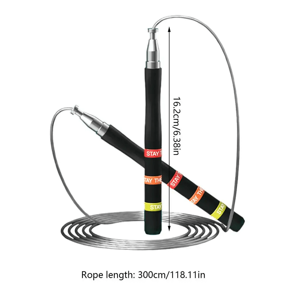 Adjustable Speed Jump Rope SF3190 with ball bearings, ergonomic handles, and anti-wrap steel wire for fitness and weight loss workouts.