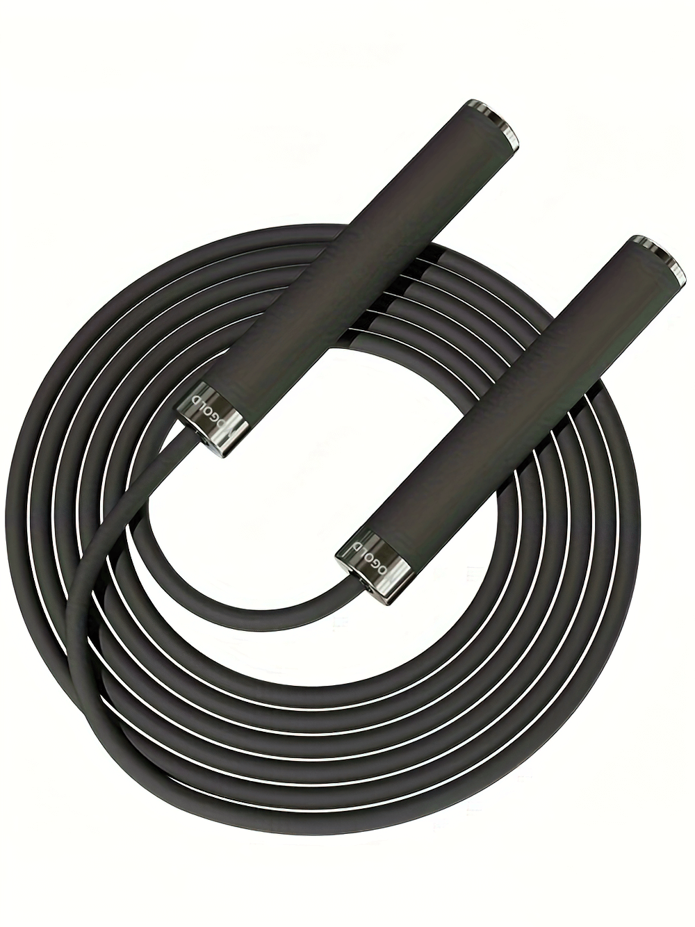 Adjustable speed jump rope with high-speed bearings and non-slip grips, perfect for cardio and fitness training.