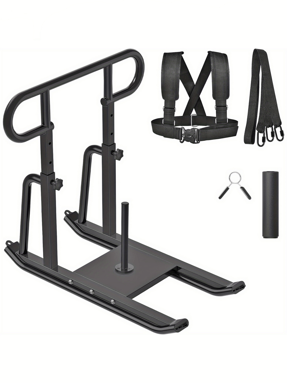 Heavy-duty adjustable speed training sled with harness for strength and endurance workouts, model SF2894, supports 1