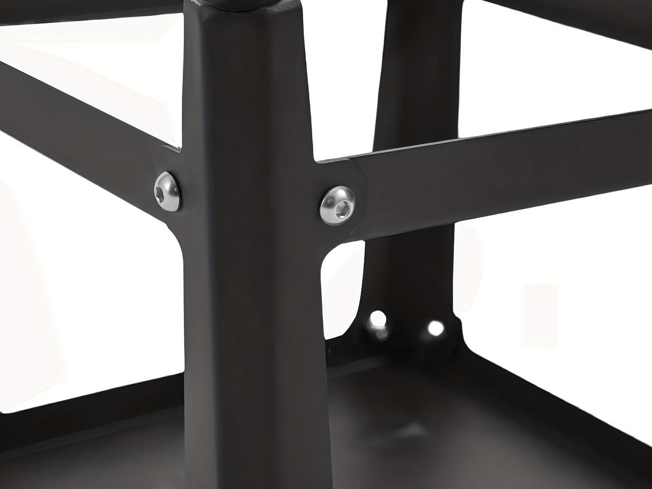 Close-up of durable steel construction on SF2791 plyometric box, ideal for fitness training and workouts with slip-resistant platform.