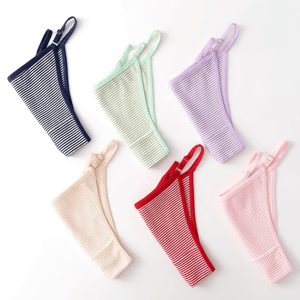 Adjustable Striped Brazilian Panties for Women - SF4630 in a variety of colors and styles.