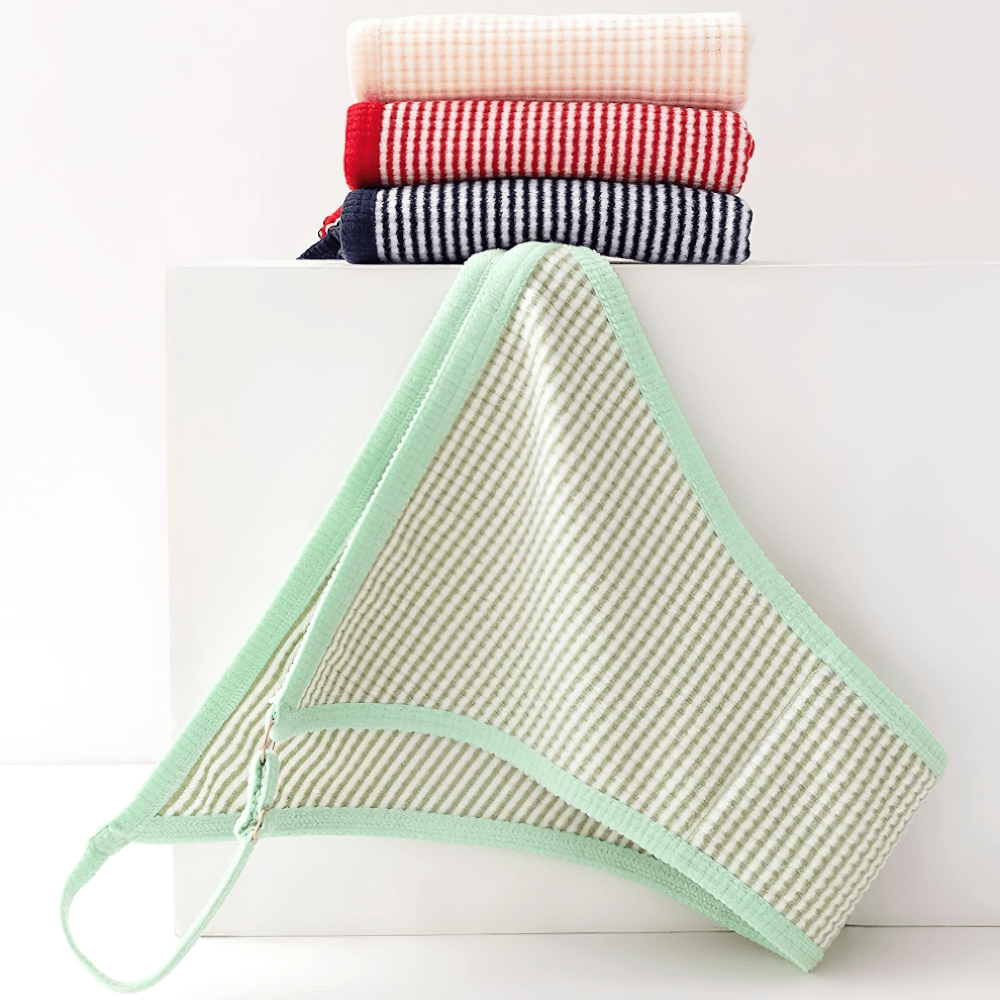 Adjustable Striped Brazilian Panties for Women - SF4630 displayed with colorful striped fabric swatches.