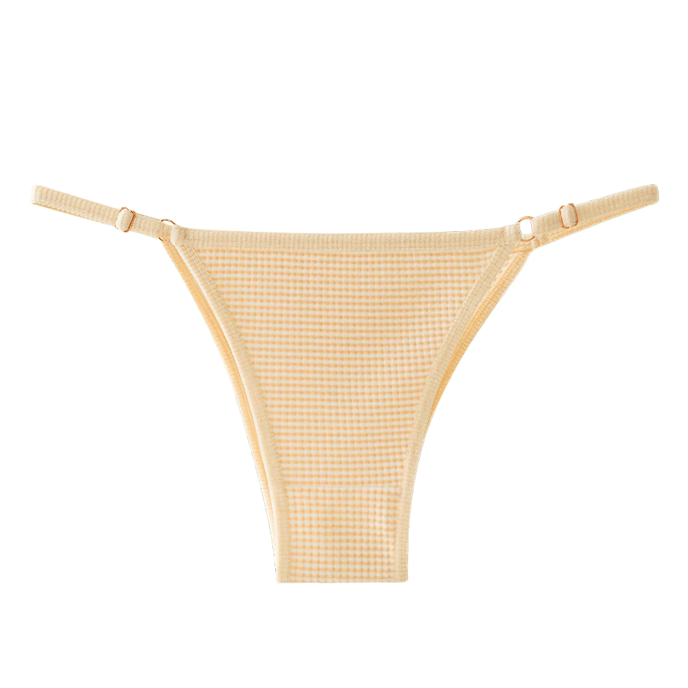 Adjustable Striped Brazilian Panties for Women - SF4630 in soft ribbed texture with adjustable buckles
